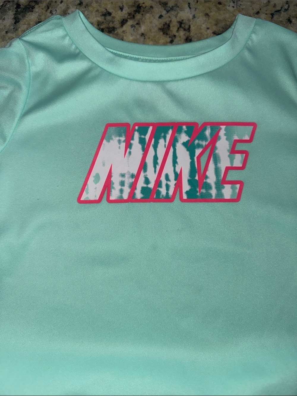 Nike Teal & Pink Dri-FIT Girls' Set - Tee & Tie-Dye Shorts - Picture 10 of 10